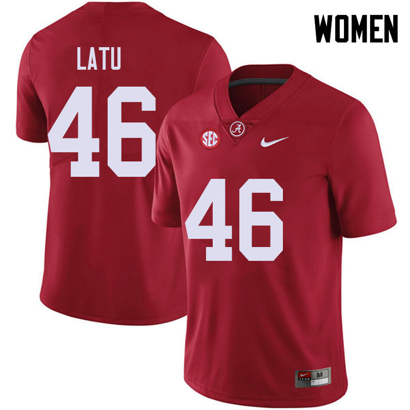 Women #46 Cameron Latu Alabama Crimson Tide College Football Jerseys Sale-Red